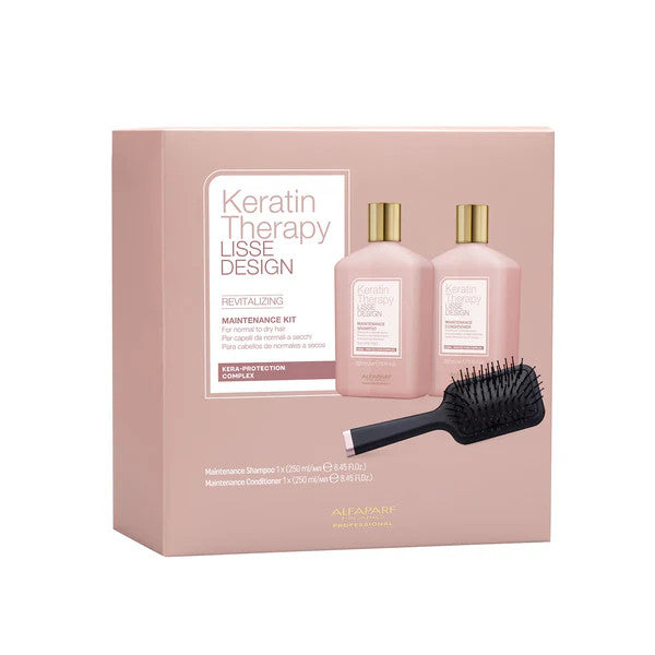 ALFAPARF KERATIN THERAPY LISSE DESIGNE Set per capelli 2 x 250 ml + spazzola per capelli