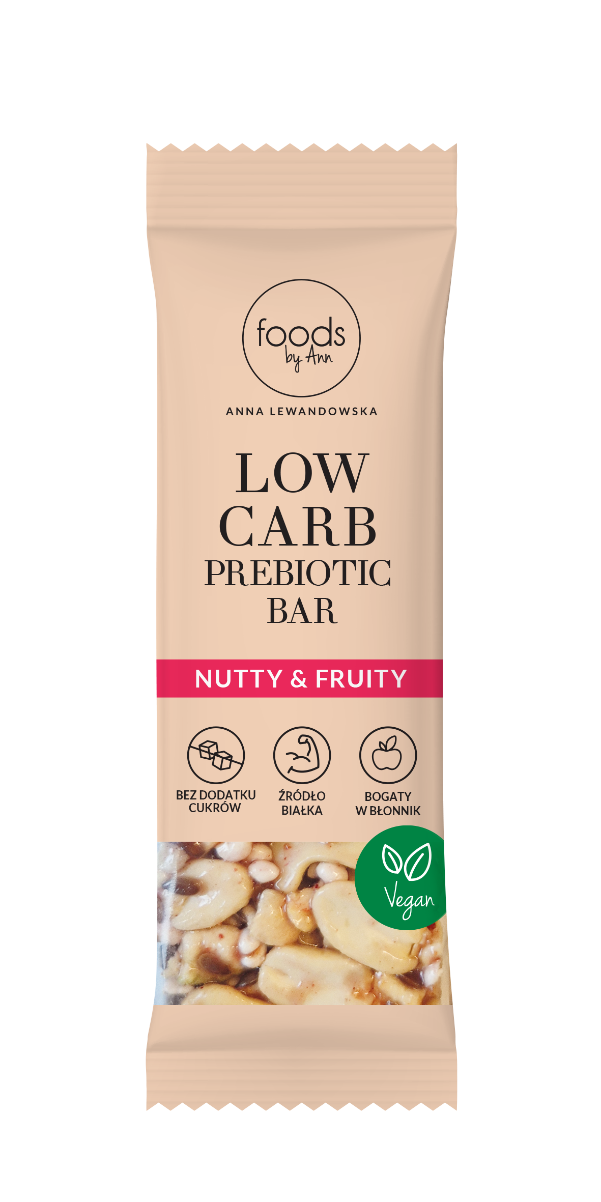 FOODS BY ANN Baton prebiotyczny o niskiej zawartości węglowodanów, orzechowo-owocowy 35 g