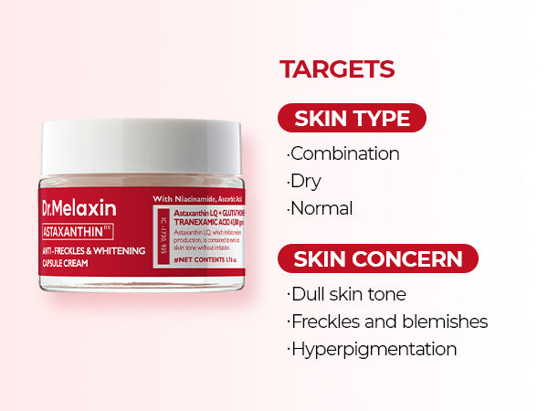 DR.MELAXIN ASTAXANTHIN ANTI-FRECKLES & WHITENING CAPSULE CREAM Rozjaśniający krem odmładzający z astaksantyną 50 ml #5