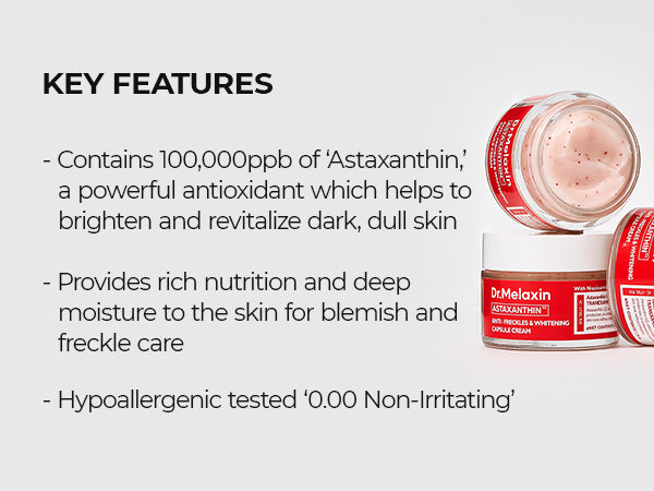 DR.MELAXIN ASTAXANTHIN ANTI-FRECKLES & WHITENING CAPSULE CREAM Rozjaśniający krem odmładzający z astaksantyną 50 ml #8