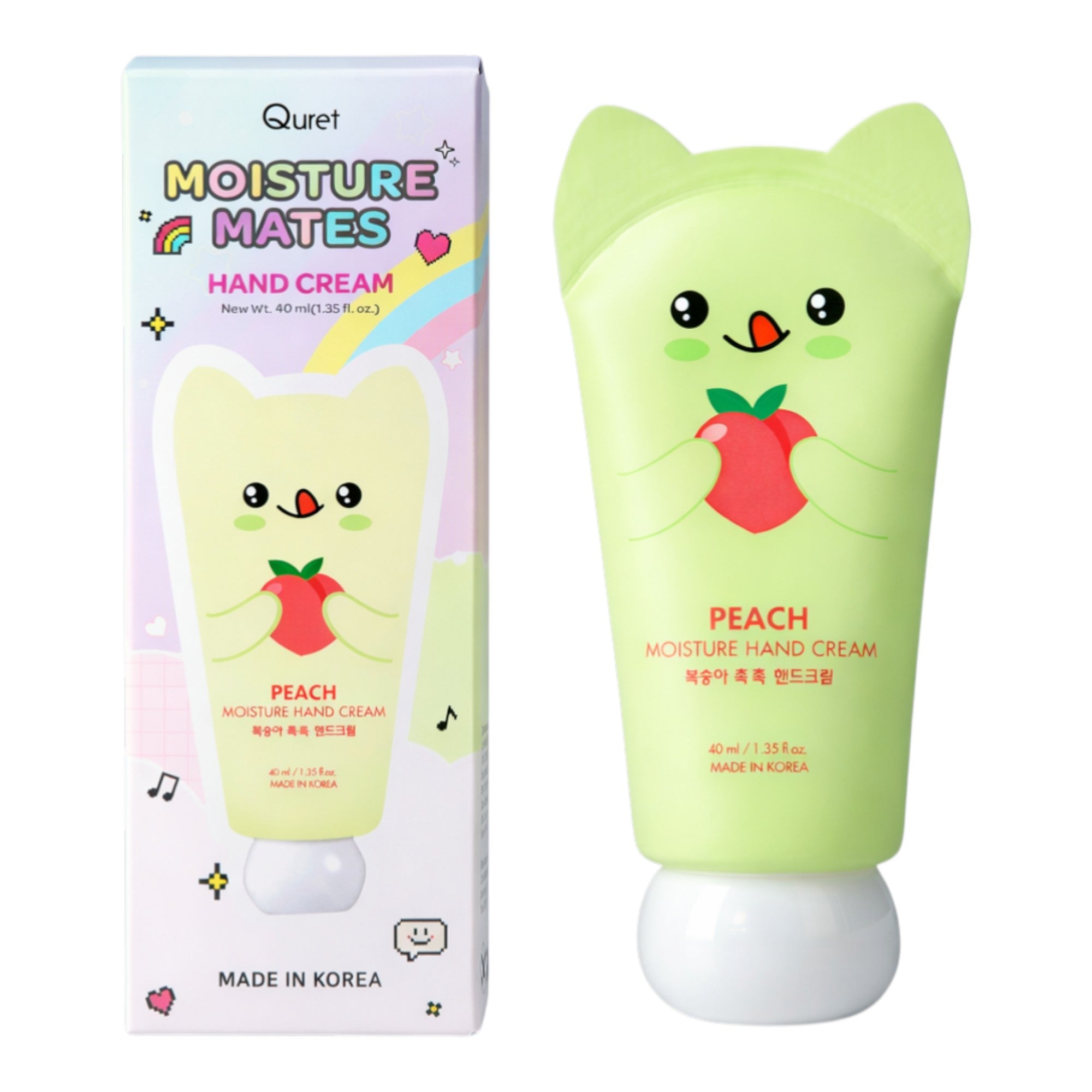 QURET Hydratační krém na ruce s kyselinou hyaluronovou, Broskev 40 ml