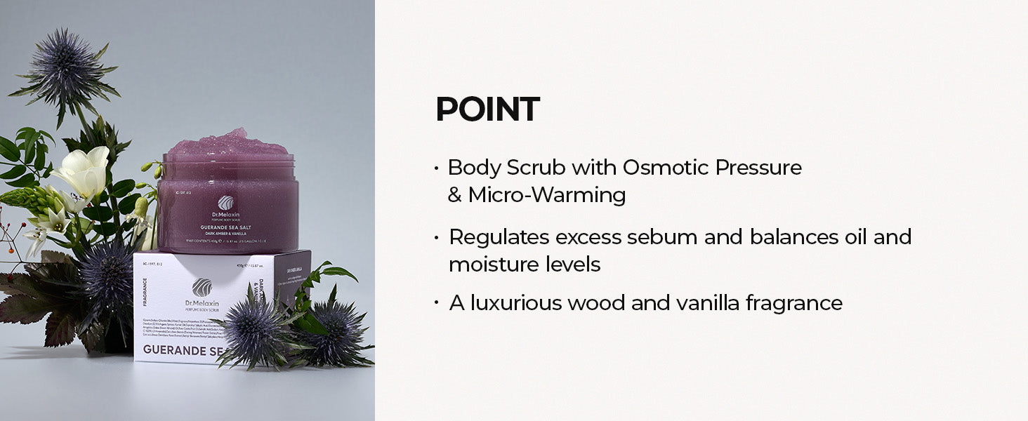DR.MELAXIN PERFUME BODY SCRUB Scrub corpo al sale profumato Ambra scura e vaniglia 450 g #8