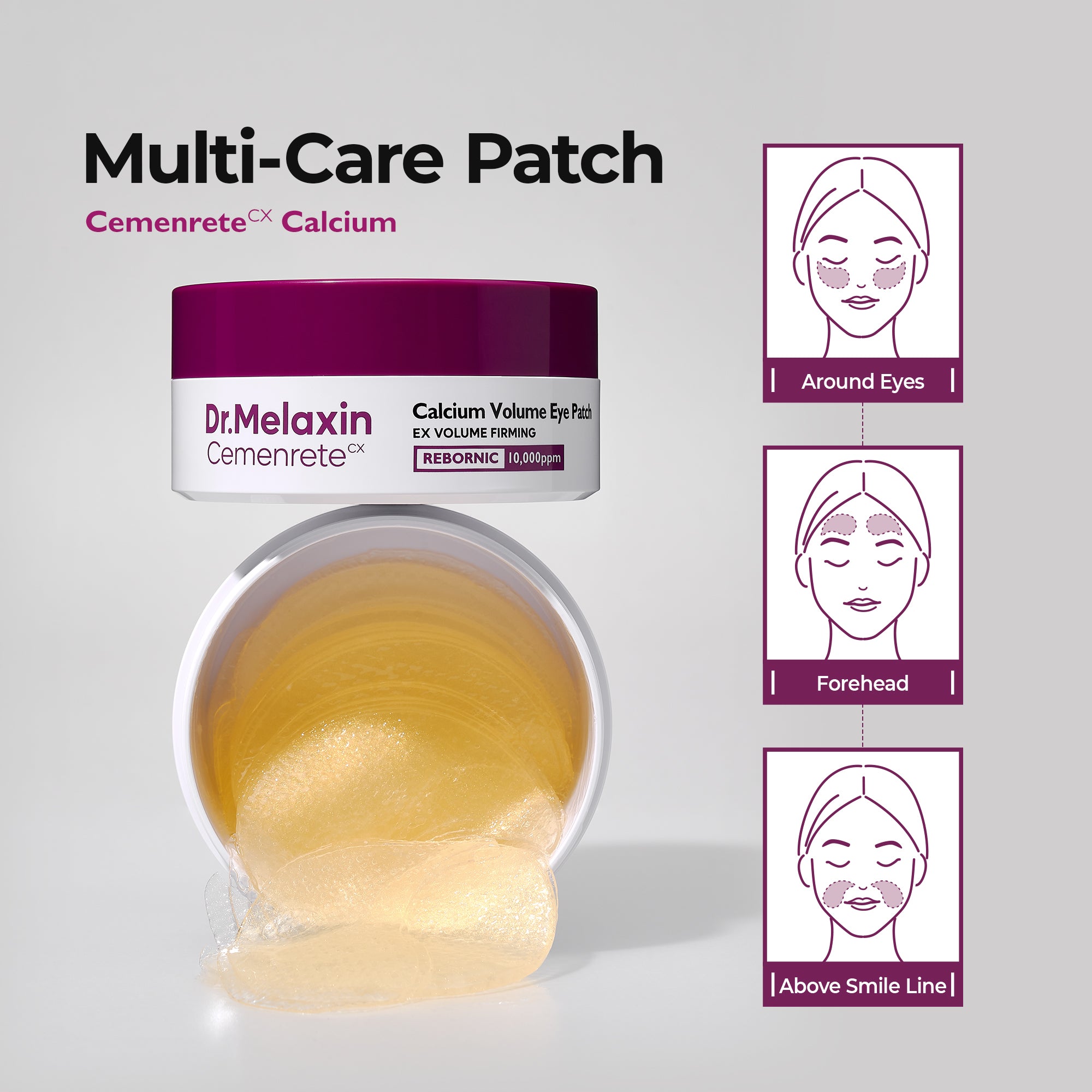DR.MELAXIN CEMENRETE CALCIUM VOLUME EYE PATCH Ujędrniające płatki hydrożelowe pod oczy 60 szt. #9