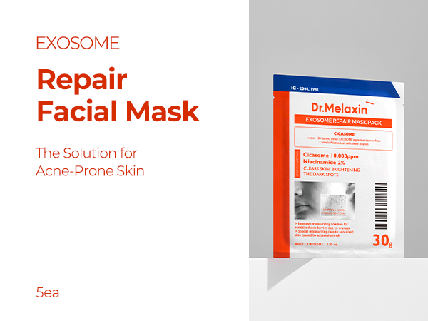 DR.MELAXIN EXOSOME REPAIR MASK PACK Maschere in tessuto rigeneranti con esosomi per pelle acneica 5 x 30 g #5