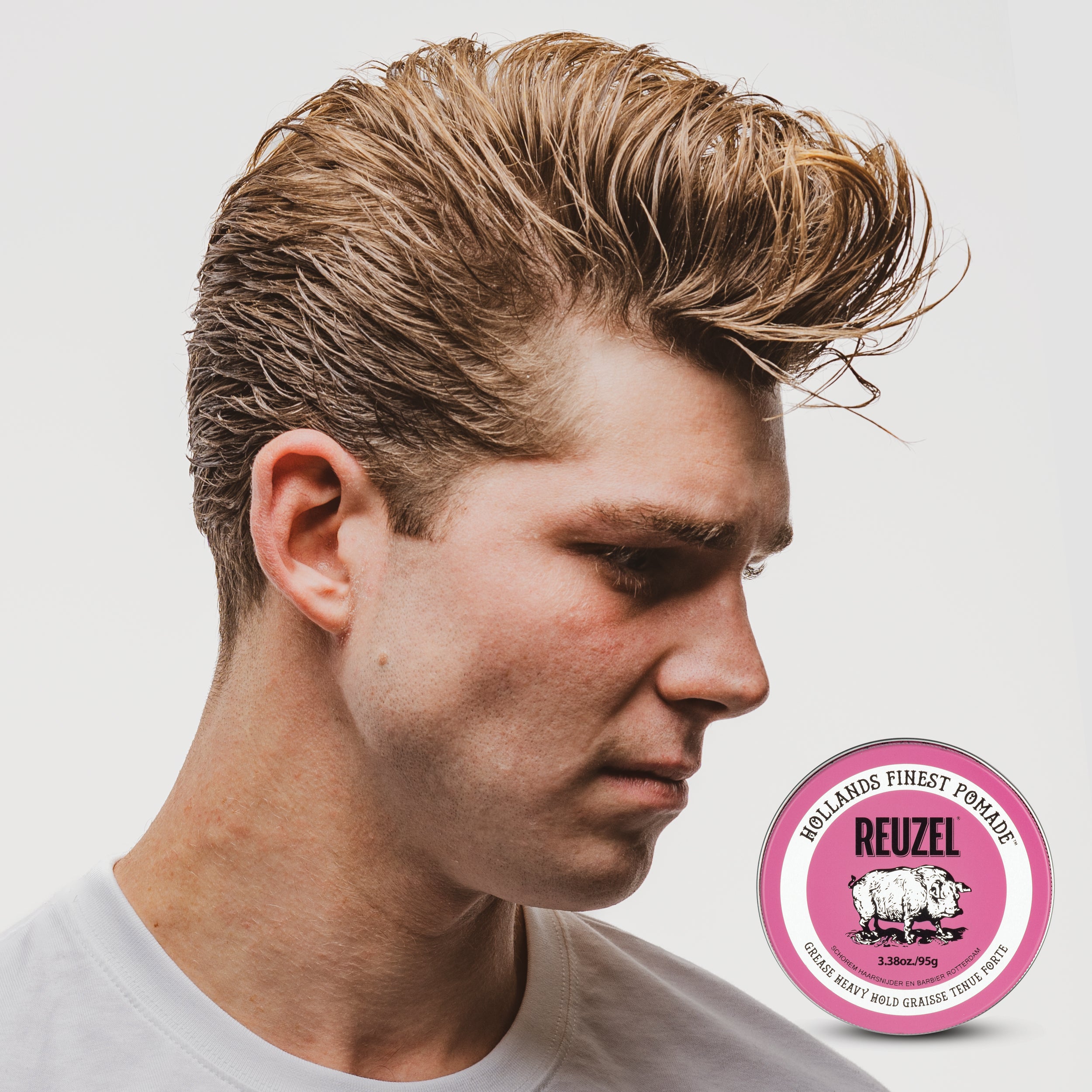 REUZEL PINK HEAVY GREASE HEAVY HOLD Woskowa pomada do włosów o mocnym utrwaleniu 95 g #3