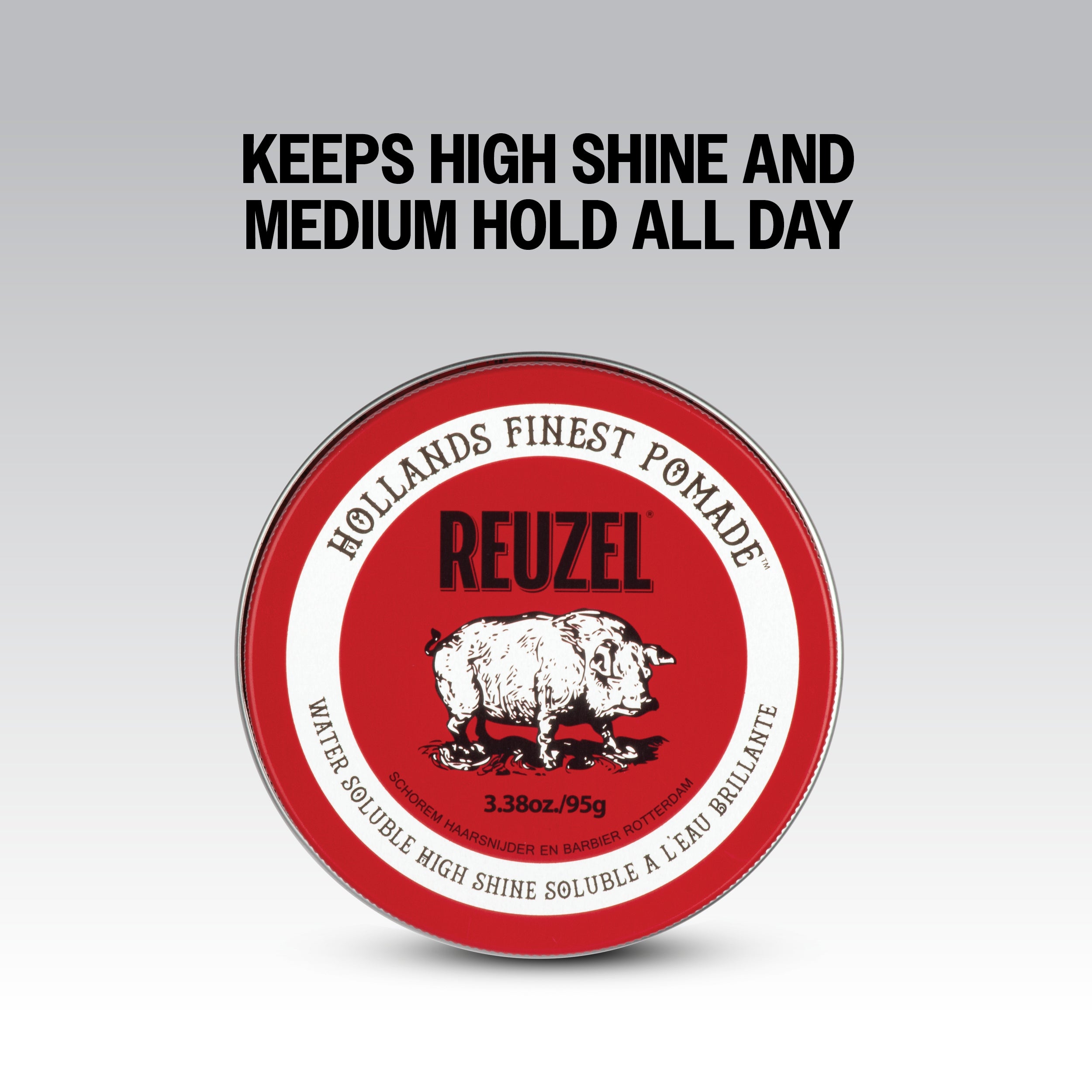 REUZEL RED POMADE WATER SOLUBLE HIGH SHINE Woda pomada do włosów o średnim utrwaleniu i intensywnym połysku 35 g #4