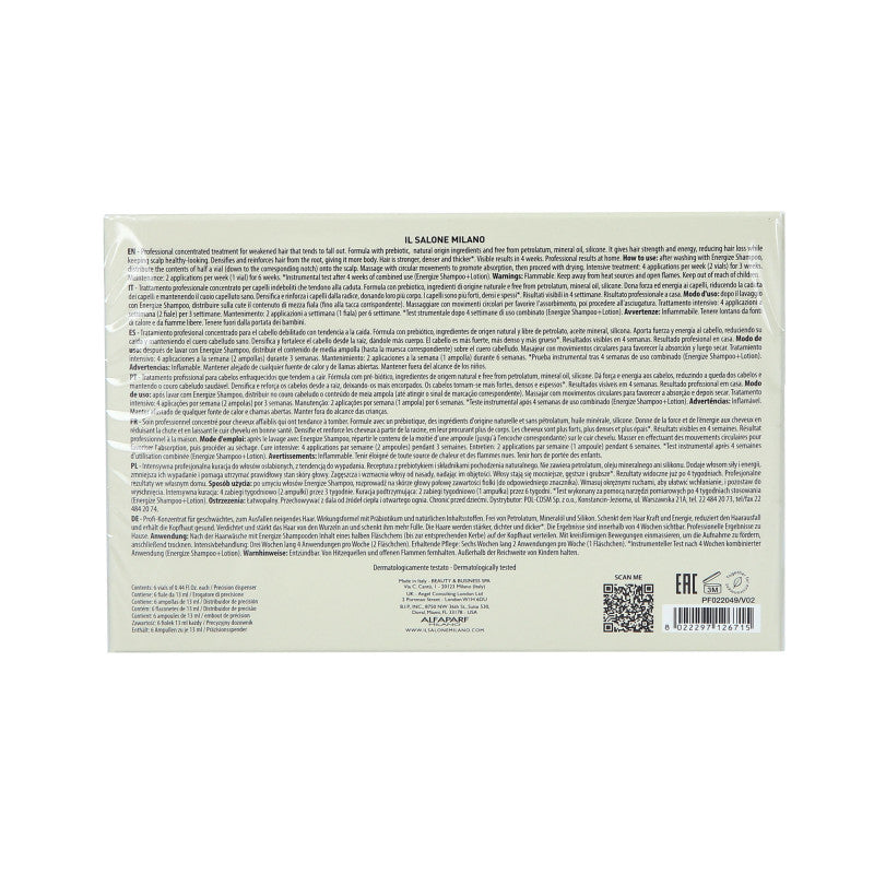 ALFAPARF IL SALONE MILANO SCALP SYSTEM ENERGIZE Ampule pro oslabené a nadměrně padající vlasy 6x13ml #3