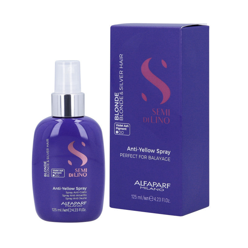 ALFAPARF SEMI DI LINO BLONDE Fioletowa odżywka w sprayu do włosów blond 125 ml