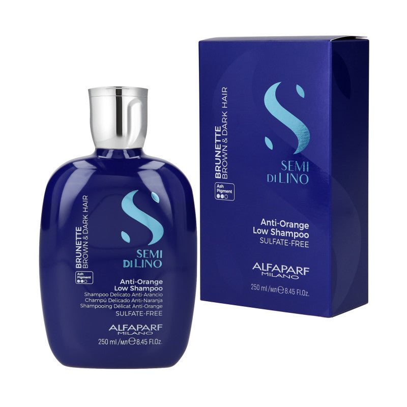 ALFAPARF SEMI DI LINO BRUNETTE ANTI ORANGE Shampoo neutralizzante per capelli castani 250 ml