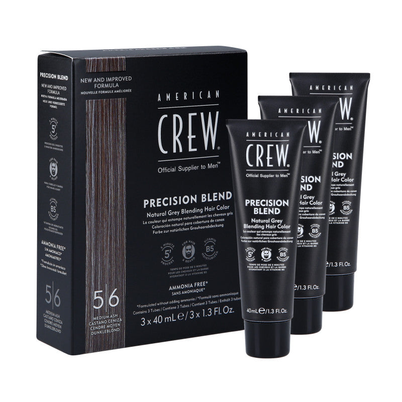 AMERICAN CREW Precision Blend Haartönung Medium Ash (5-6) 3x40ml
