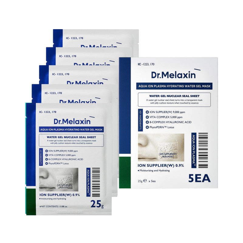 DR.MELAXIN AQUA ION LINE Feuchtigkeitsspendende Gelmaske 5 x 25 g