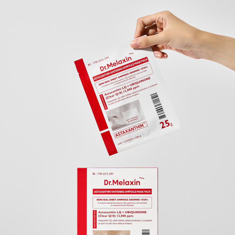 DR.MELAXIN MASQUE AMPOULE ÉCLAIRCISSANT À L'ASTAXANTHINE Masques en tissu éclaircissants à l'astaxanthine 5x25 ml #2