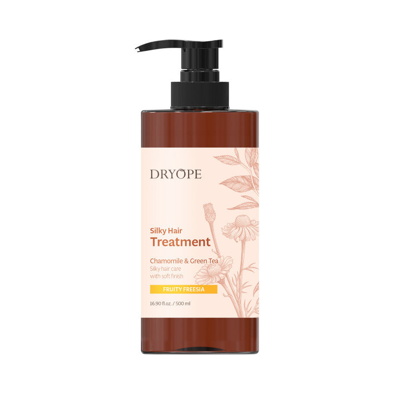 DRYOPE SILKY HAIR TREATMENT Masque nourrissant pour cheveux secs et abîmés au parfum de fruits et de freesia 500 ml