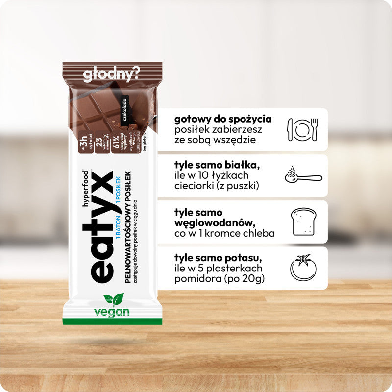 EATYX HYPERFOOD VEGAN Pokrm ve formě tyčinky, čokoláda 60g #2