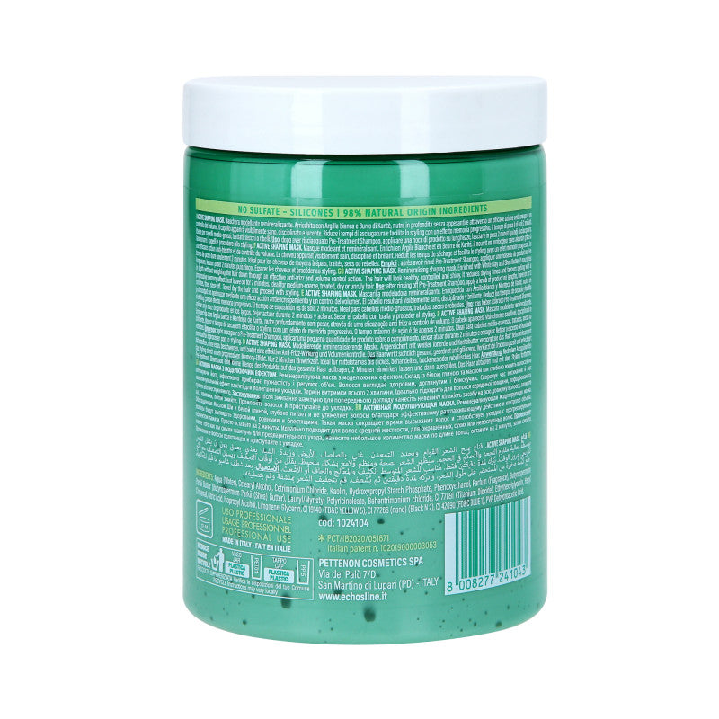 ECHOSLINE B.PUR Maschera modellante rimineralizzante per capelli ribelli e privi di volume 1000 ml #2