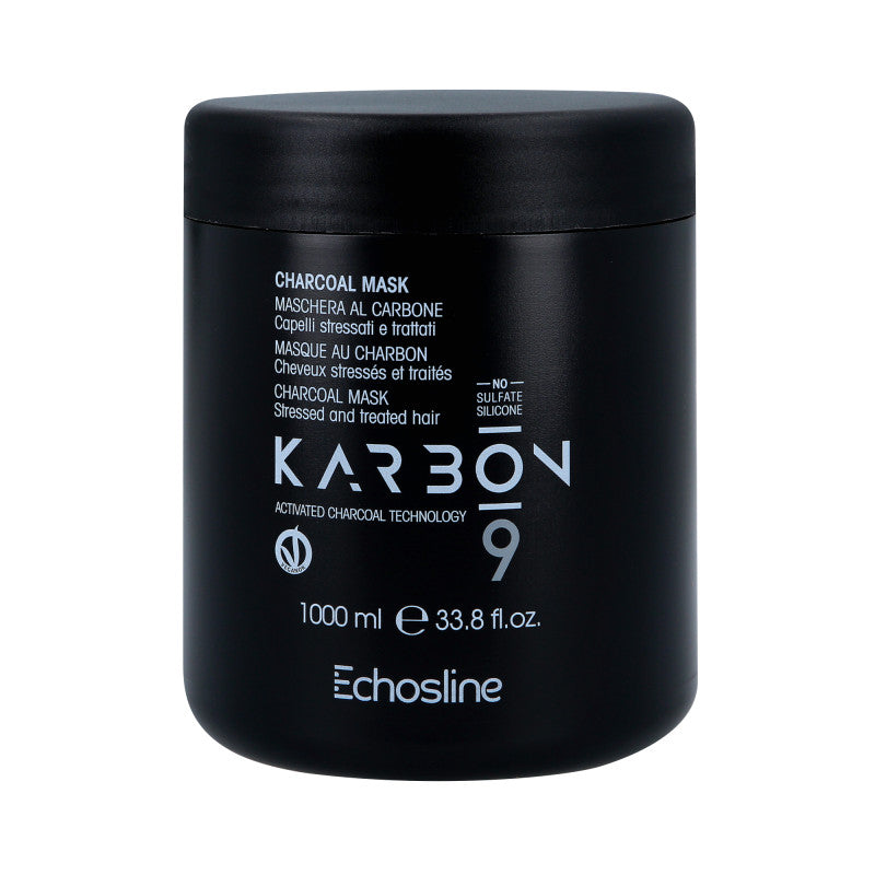 ECHOSLINE KARBON 9 CHARCOAL VEGAN BIO Intenzivně regenerační veganská maska pro poškozené vlasy 1000 ml