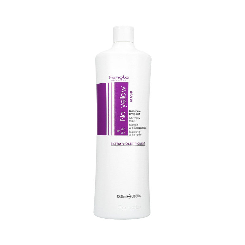 FANOLA NO YELLOW Barevná neutralizační maska ​​pro blond vlasy 1000 ml