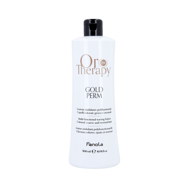 FANOLA ORO THERAPY OR PERMANENTE Liquide multifonctionnel pour onduler les cheveux colorés et épais 500 ml