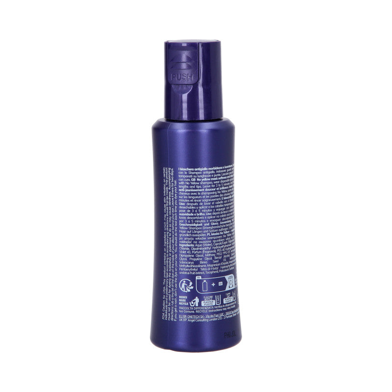 FANOLA WONDER NO YELLOW EXTRA CARE Wegańska maska neutralizująca do włosów blond 100 ml #3