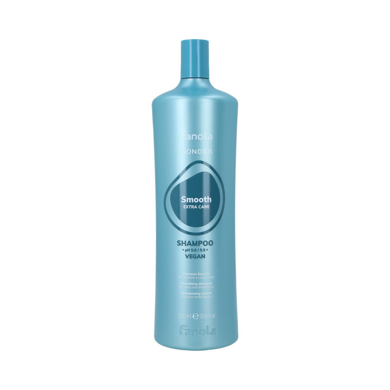 FANOLA WONDER SMOOTH EXTRA CARE Veganský vyhlazující šampon pro krepaté vlasy 1000 ml
