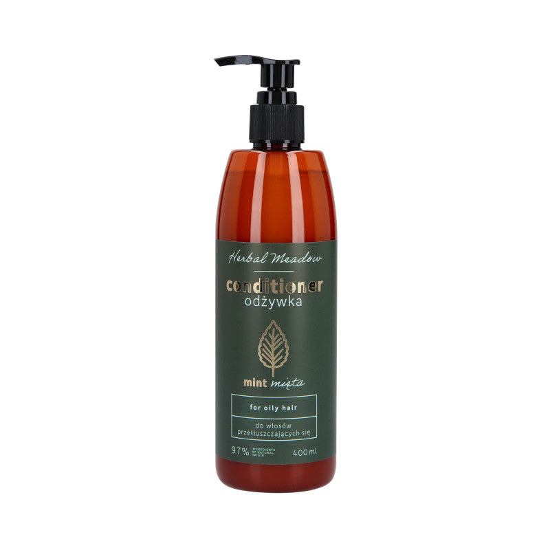 HERBAL MEADOW Après-shampooing pour cheveux gras à l'extrait de menthe 400 ml