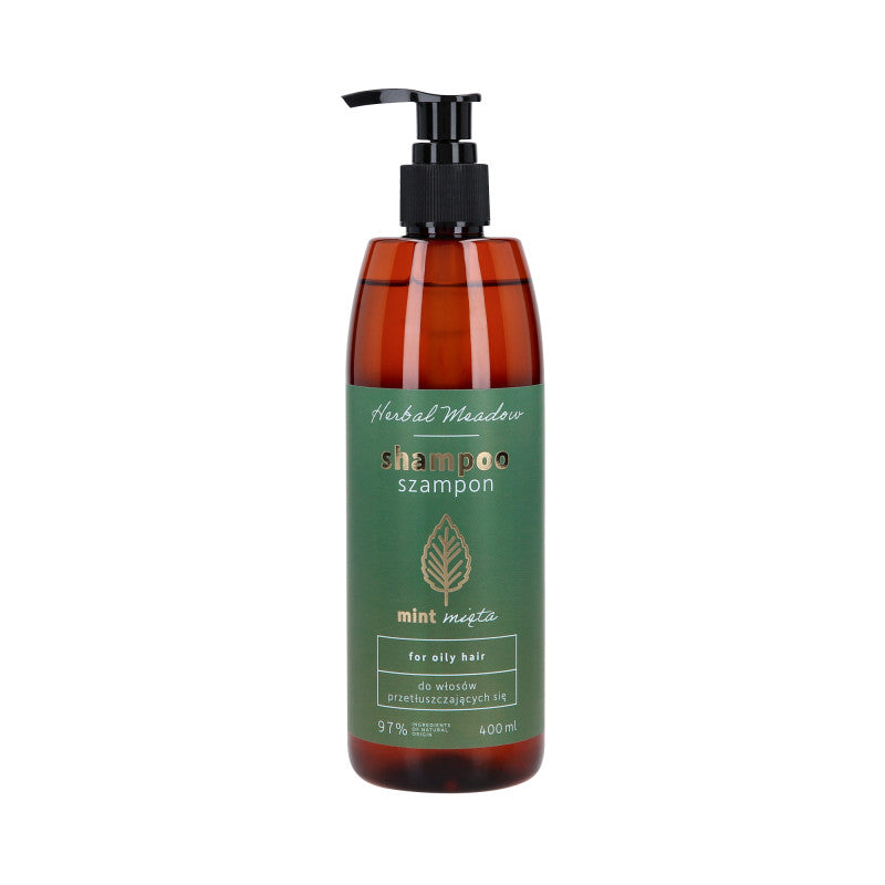 HERBAL MEADOW Szampon do włosów przetłuszczających się z ekstraktem z mięty 400 ml