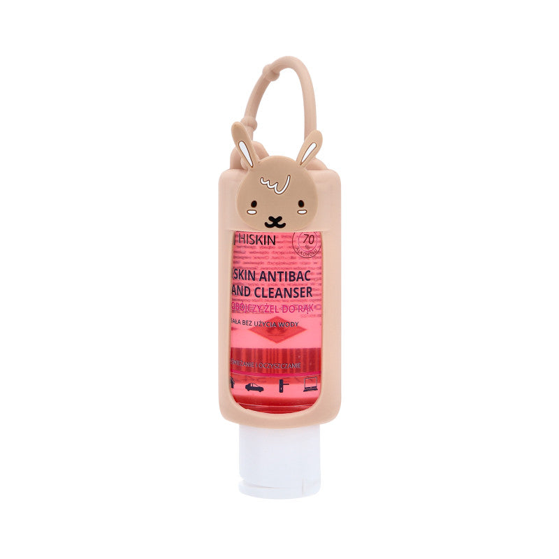 HISKIN ANTIBAC Biocidní gel na ruce s malinovou vůní v pouzdře, Králík 75 ml