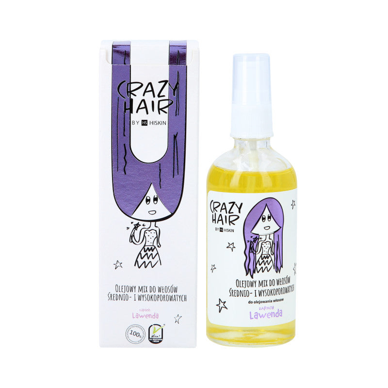 HISKIN CRAZY HAIR olej pro vlasy se střední a vysokou pórovitostí s vůní levandule 100 ml