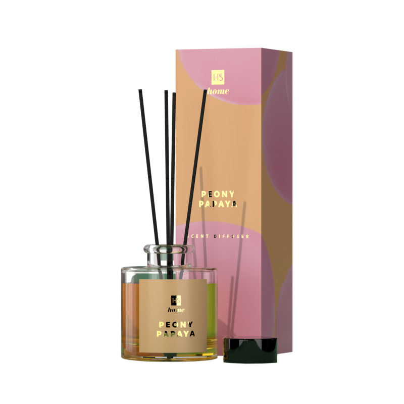 HISKIN HOME Interiérový difuzér vůně Peonia & Papaya 90 ml