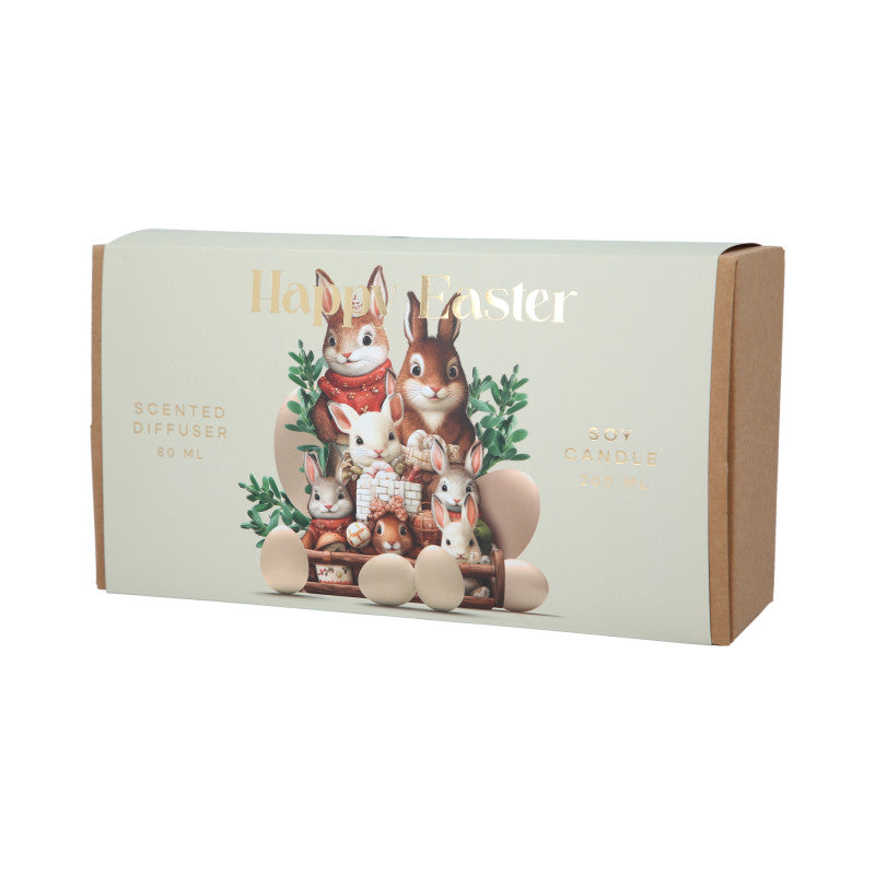 HISKIN HOME HAPPY EASTER Čokoládová vajíčka sada sójových svíček 200 ml + Garden Party difuzér 100 ml #2