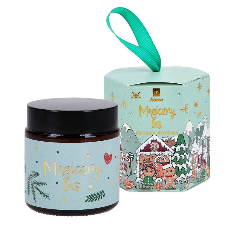 HISKIN HOME Vánoční sojová svíčka, Magic Forest 100g