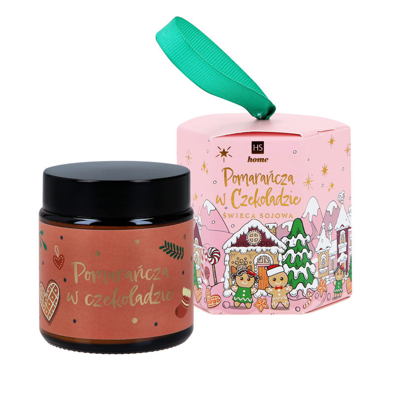 HISKIN HOME Vánoční sojová svíčka, Pomeranč v čokoládě 100g