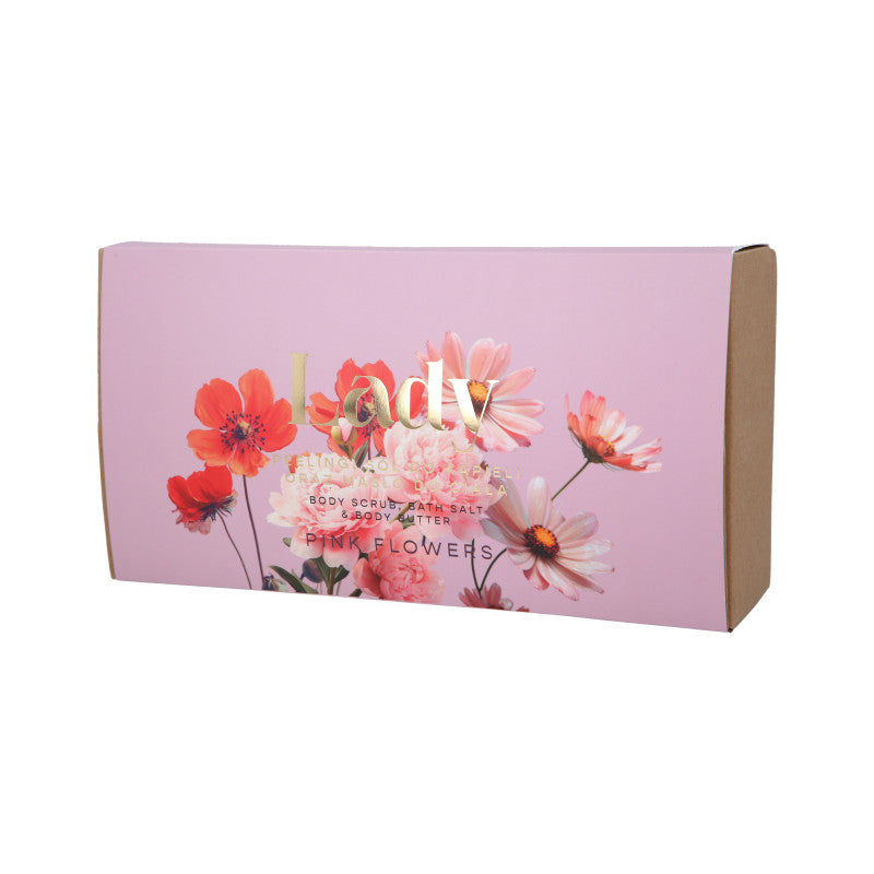 HISKIN LADY PEONY Zestaw dla kobiet Sól do kąpieli + Peeling do ciała + Masło do ciała Pink Blooms 3x200 ml #2