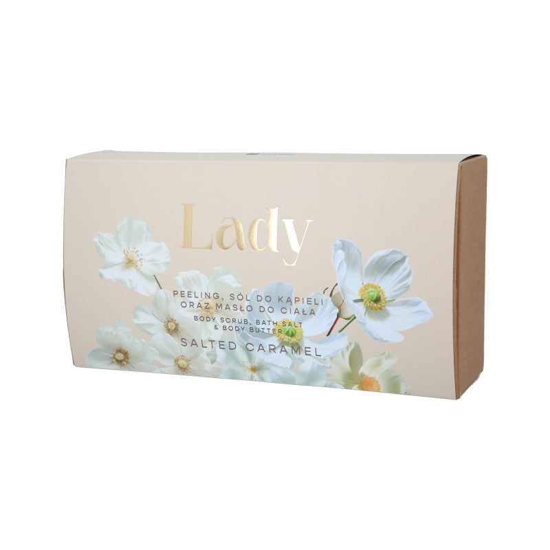 HISKIN LADY Zestaw dla kobiet Sól do kąpieli + Peeling do ciała + Masło do ciała Salted Caramel 3x200 ml #2