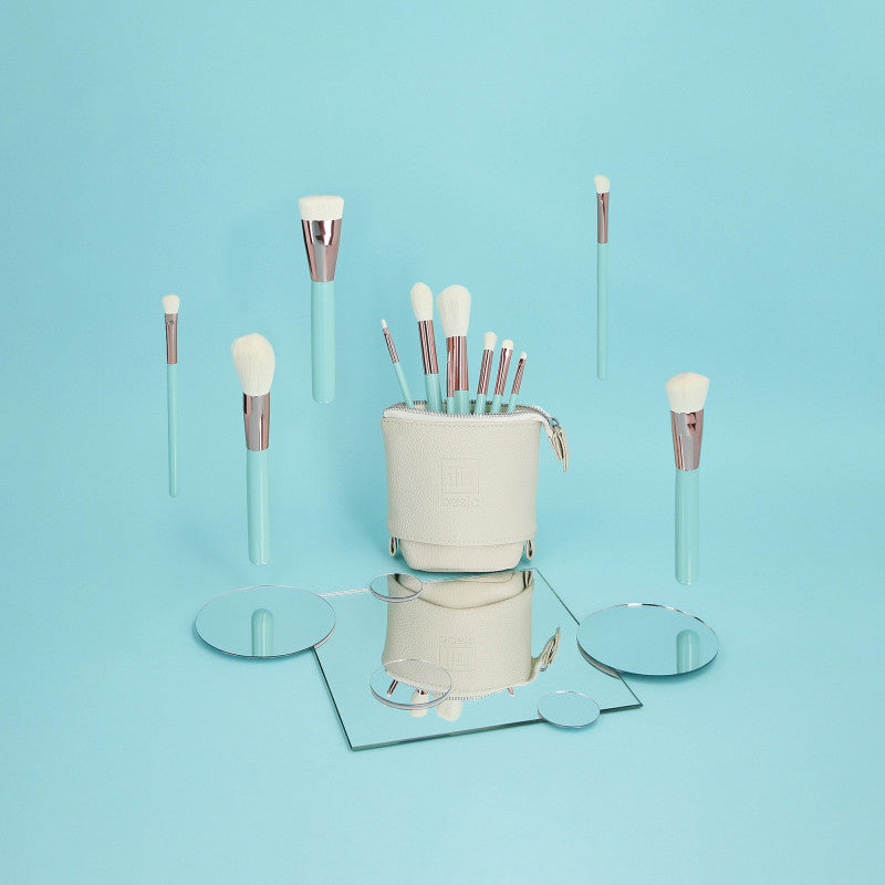 ilū basic Set de 12 pinceaux à maquillage + pochette, Turquoise #4