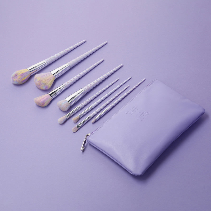 ilū basic Sada 8 štětců na make-up + pouzdro, Unicorn, Pastel #4