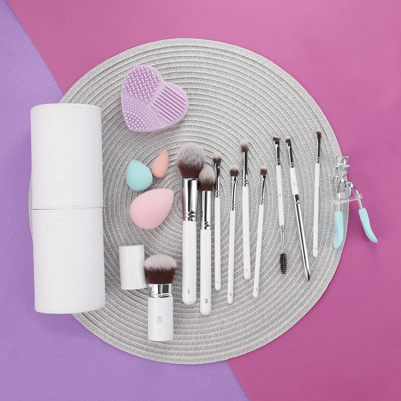 ilū Set 13 Pcs Pinceaux Maquillage avec Eponges 1 Tube 1 Nettoyeur 1 Recourbe Cils #4