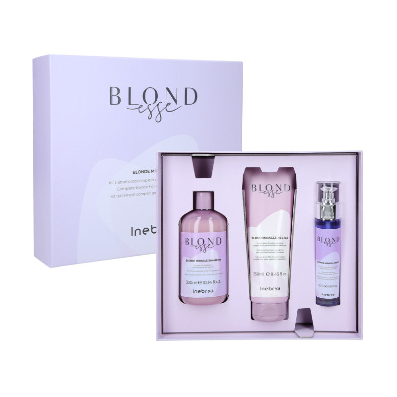 INEBRYA BLONDESE MIRACLE KIT Sada pro blond vlasy Šampon 300 ml + Maska 250 ml + Sérum 50 ml