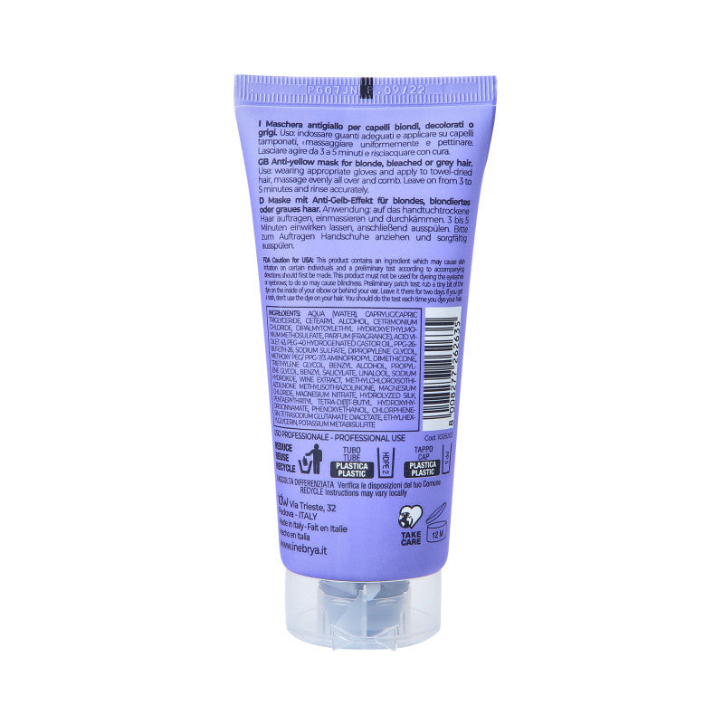 INEBRYA BLONDESSE NO YELLOW Maska do włosów blond, rozjaśnianych i siwych 100 ml #2