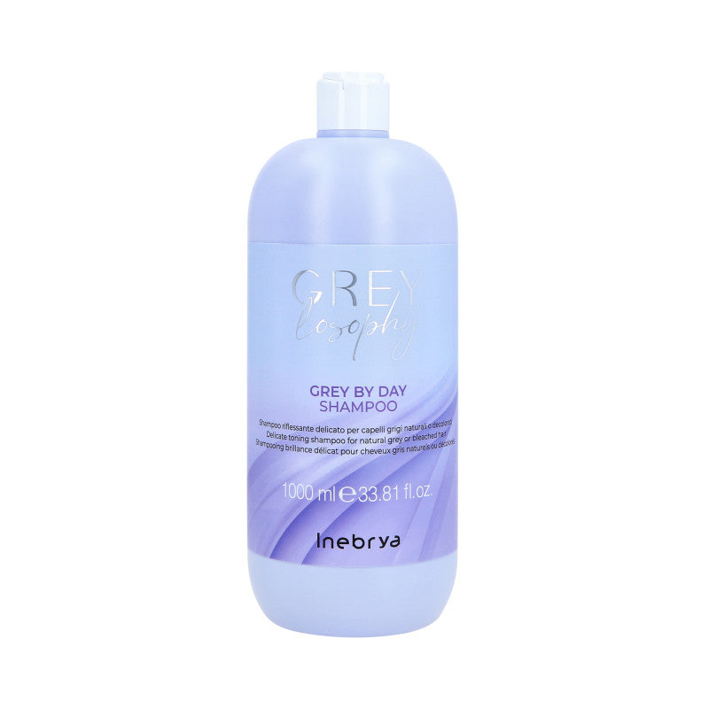 INEBRYA GREYLOSOPHY GREY BY DAY Jemně čistící šampon pro šedivé a zesvětlené vlasy 1000 ml