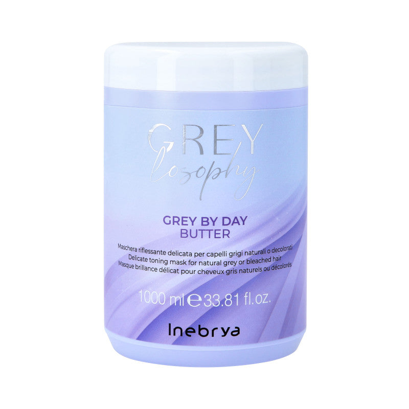 INEBRYA GREYLOSOPHY GREY BY DAY Rozjasňující maska ​​pro šedivé a zesvětlené vlasy 1000 ml
