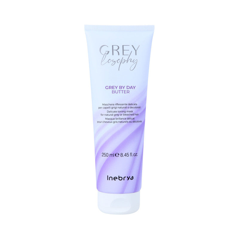 INEBRYA GREYLOSOPHY GREY BY DAY Rozjasňující maska ​​pro šedivé a zesvětlené vlasy 250 ml
