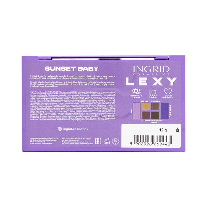 INGRID COSMETICS LEXY Paleta cieni, Sunset Baby 12 g #2