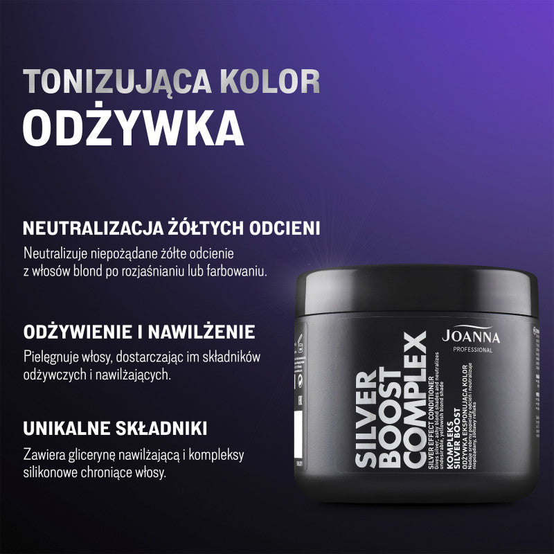 JOANNA PROFESSIONAL SILVER BOOST COMPLEX Tonująca odżywka eksponująca kolor włosów 500 ml #5