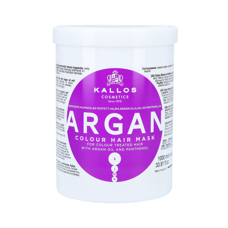KALLOS ARGAN OIL Krémová maska ​​na ochranu barvy 1000 ml