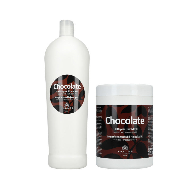 KALLOS CHOCOLATE Coffret chocolat shampoing 1000 ml + masque 1000 ml