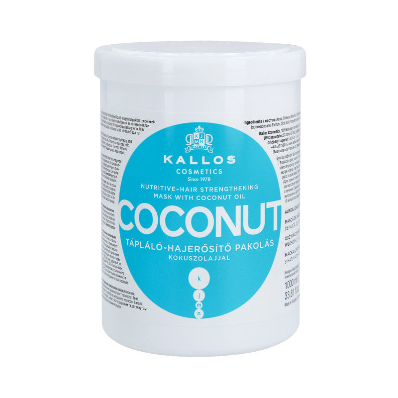 KALLOS KJMN Coconut Vyživující a posilující maska ​​na vlasy 1000 ml