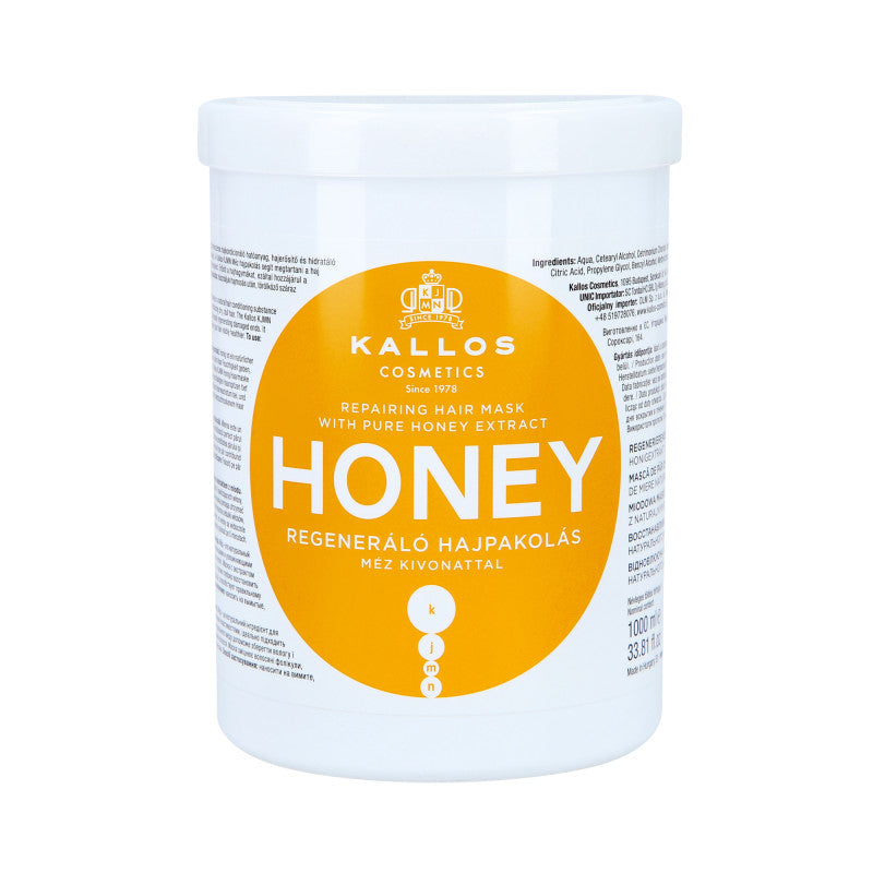 KALLOS KJMN Honey Maschera ristrutturante al miele 1000ml