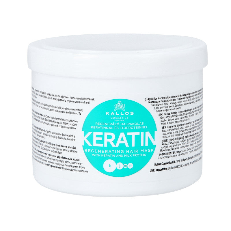 KALLOS KJMN KERATIN Maska pro suché a lámavé vlasy 500 ml