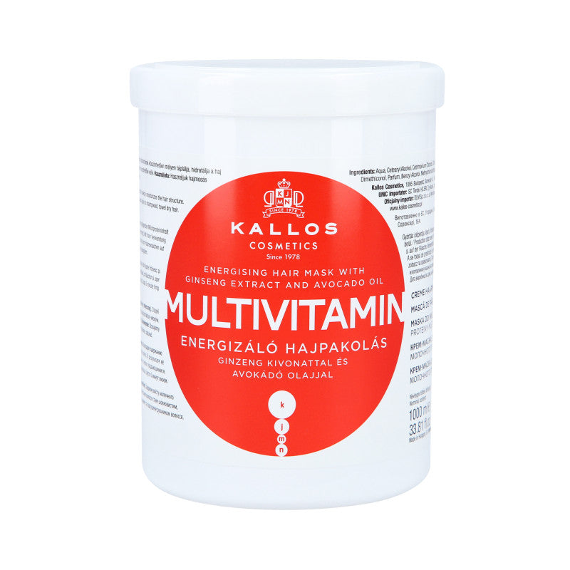 KALLOS KJMN Multivitamin Energizující maska ​​na vlasy 1000 ml